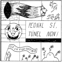 Postal "Peonal sí, Túnel non"